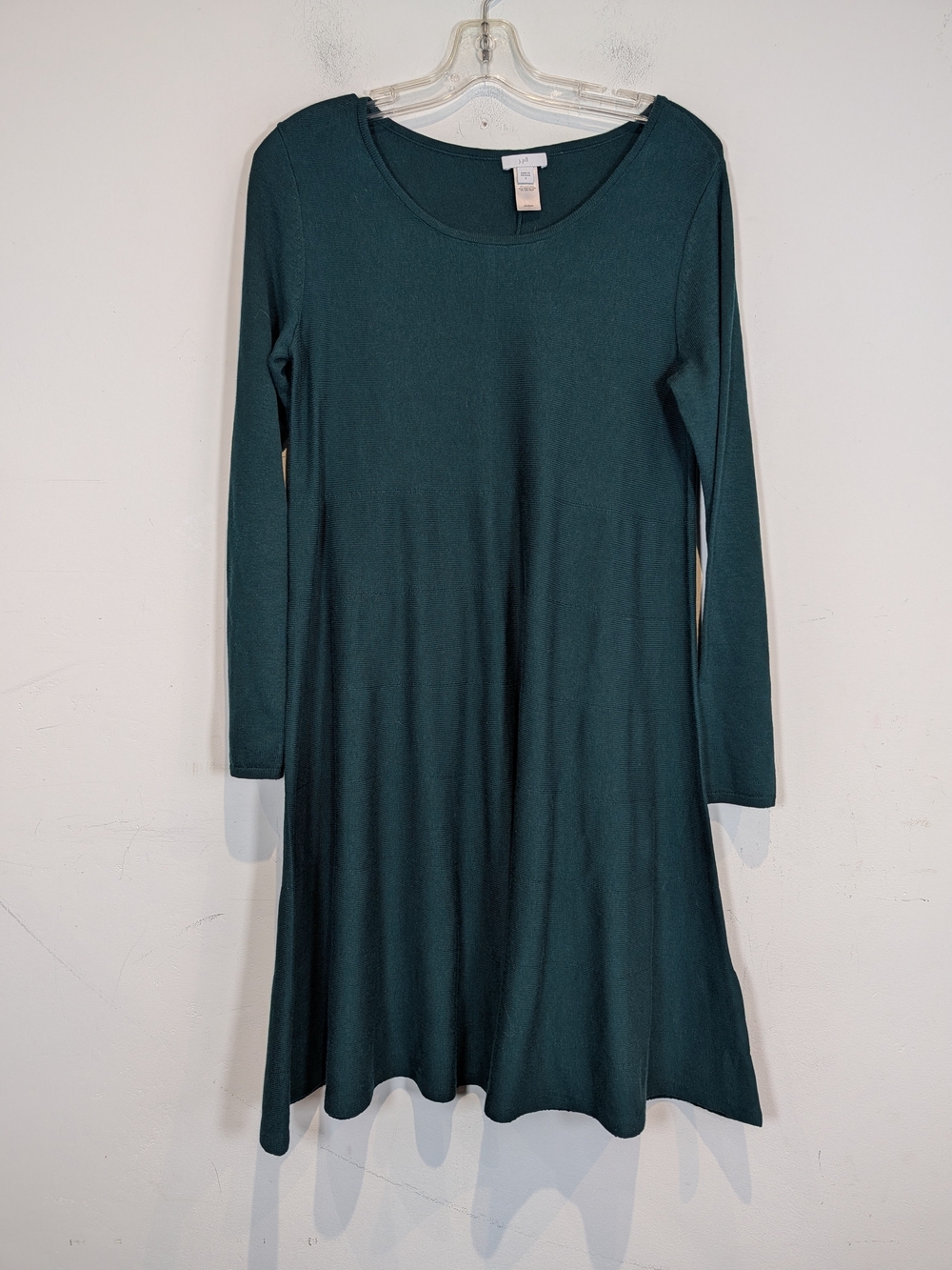 Women's Long Sleeve Teal Swing Dress
